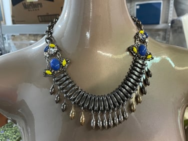 ANTON HEUNIS DESIGNER $345 SILVER DANGLES NECKLACE