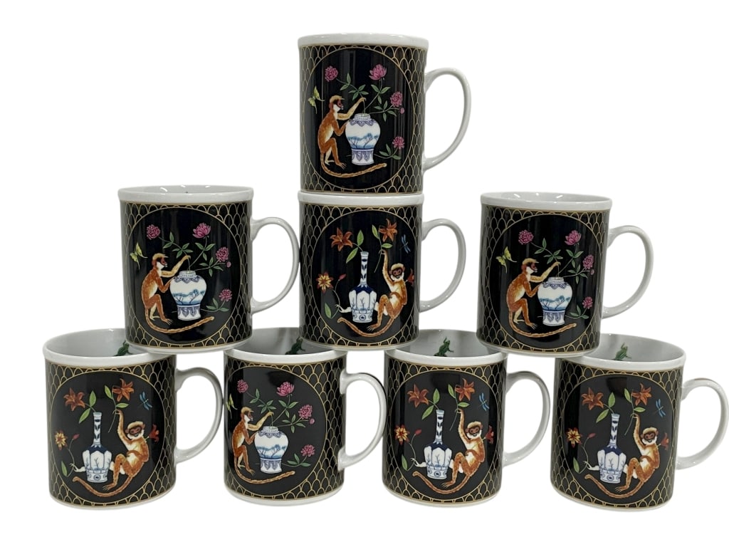 8 LYNN CHASE MONKEYS IN THE GARDEN MUGS (1 of 7)
