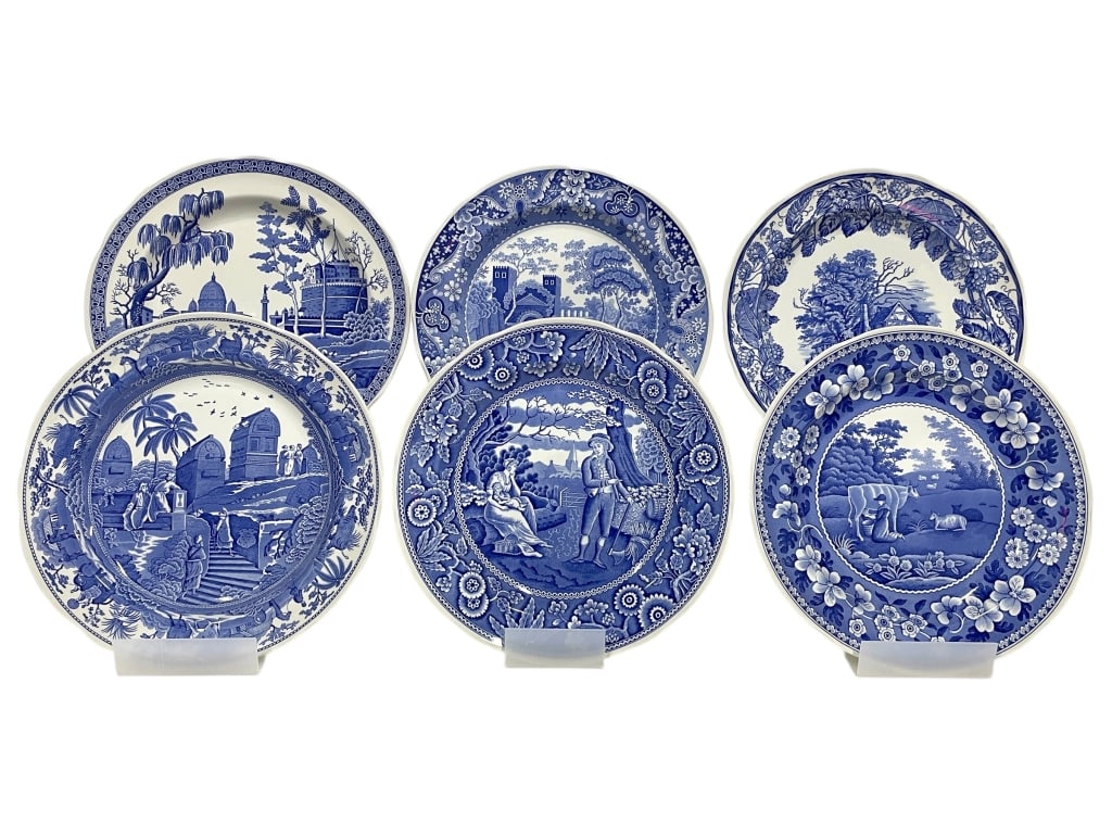 6 SPODE ASSORTED THE BLUE ROOM PLATES 10.5" (1 of 12)