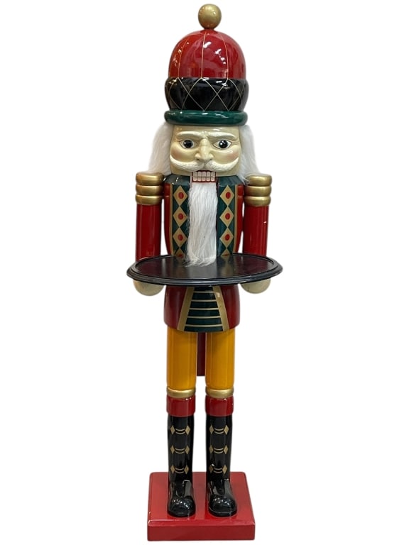 LARGE HOLIDAY NUTCRACKER STATUE W SERVING TRAY 43" (1 of 5)