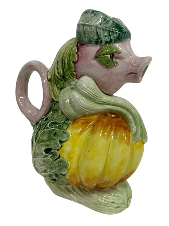 VIETRI MADE IN ITALY CERAMIC PIG PITCHER 9" (1 of 6)