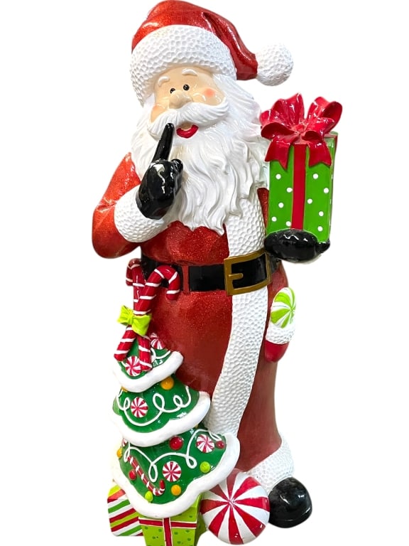 LARGE SANTA CLAUS FIGURE W GIFTS & TREE 3 FT! (1 of 7)