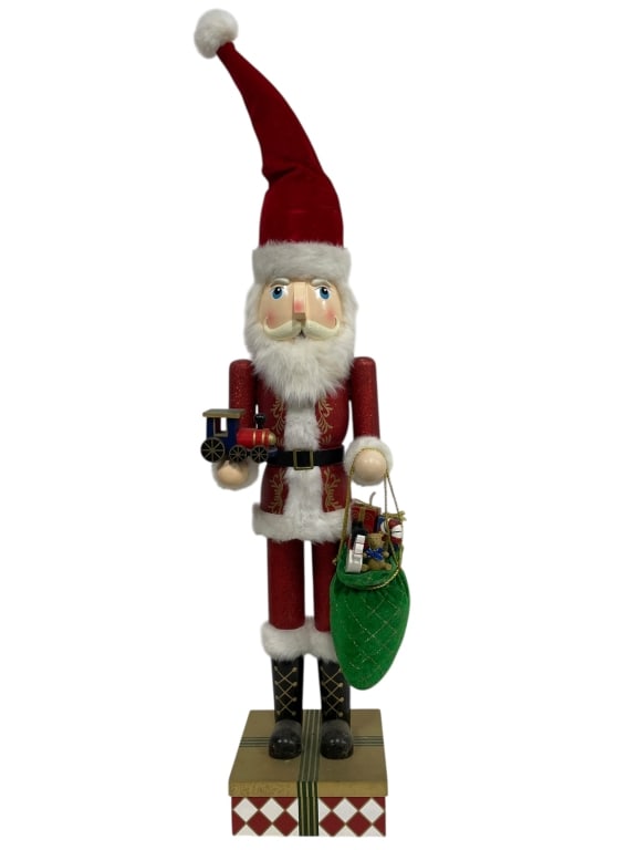 LARGE WOODEN SANTA CLAUS NUTCRACKER 3FT! (1 of 7)