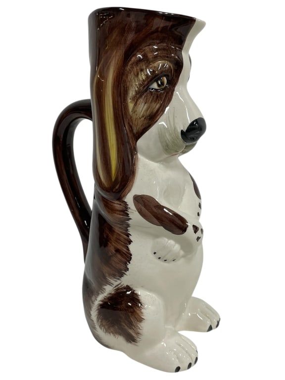 MOTTAHEDEH BASSET HOUND PORCELAIN PITCHER 11" (1 of 7)