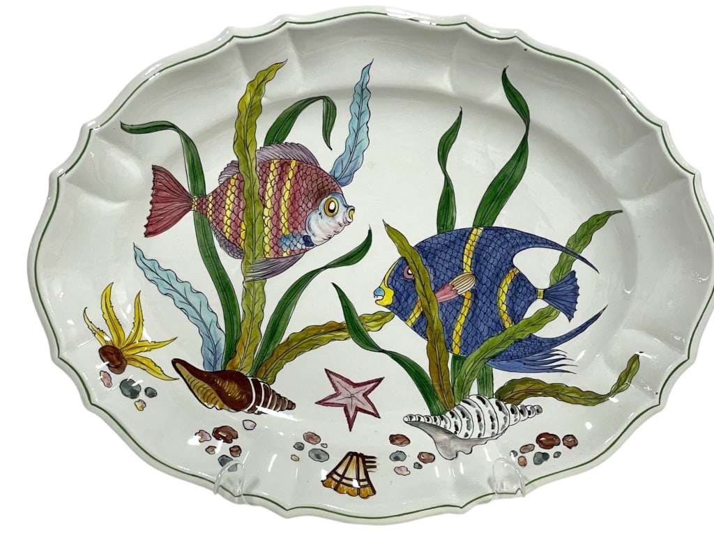 ITALIAN CERAMIC TROPICAL FISH PLATTER 20" (1 of 6)