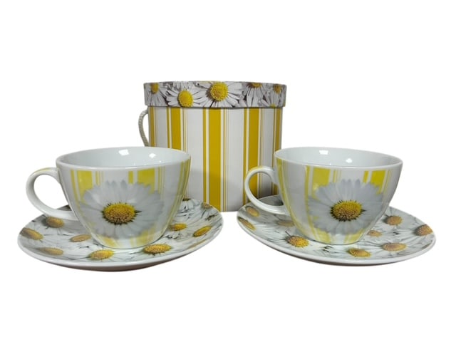 NEW ARTBULA PORCELAIN DAISY SUNGLOWER TEA SET X 2 (1 of 8)