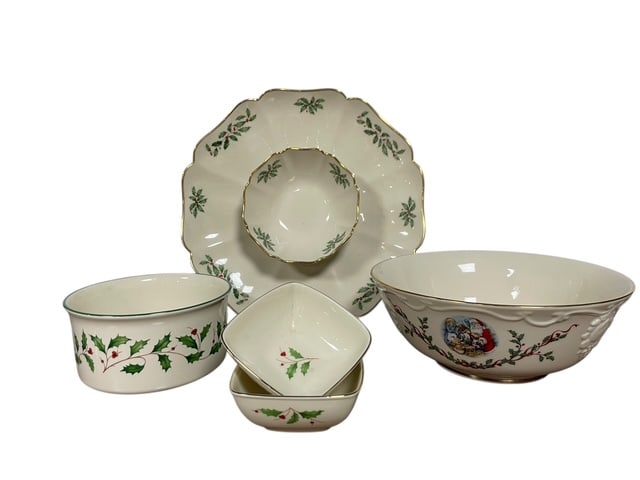 LOT 5 PCS LENOX HOLIDAY SERVICE BOWLS BAKEWARE SET (1 of 12)