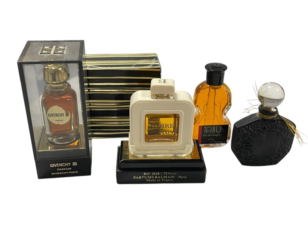 LOT OF 4 VTG FRAGRANCE BOTTLES GIVENCHY BALMAIN + (1 of 8)