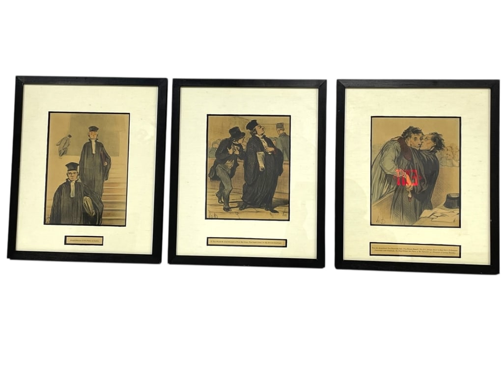 VINTAGE LEGAL CARICATURE PRINTS AFT DAUMIER 15.5" (1 of 9)
