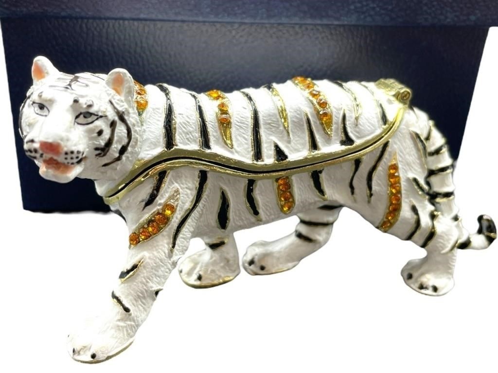 JAY STRONGWATER STYLE TIGER TRINKET BOX NWB (1 of 4)