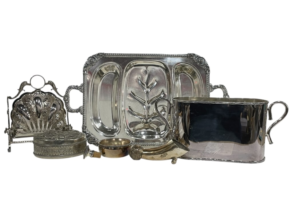 ASSORTED SILVERPLATE SERVING & DECORATIVE PIECES (1 of 12)