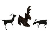 LOT OF THREE RUSTIC REINDEER DECOR PIECES