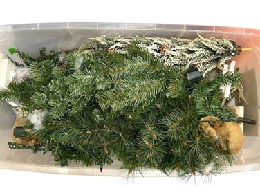 LARGE TUB OF MINI TABLETOP HOLIDAY TREES