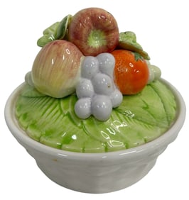 CERAMIC FRUIT BASKET BOWL WITH LID