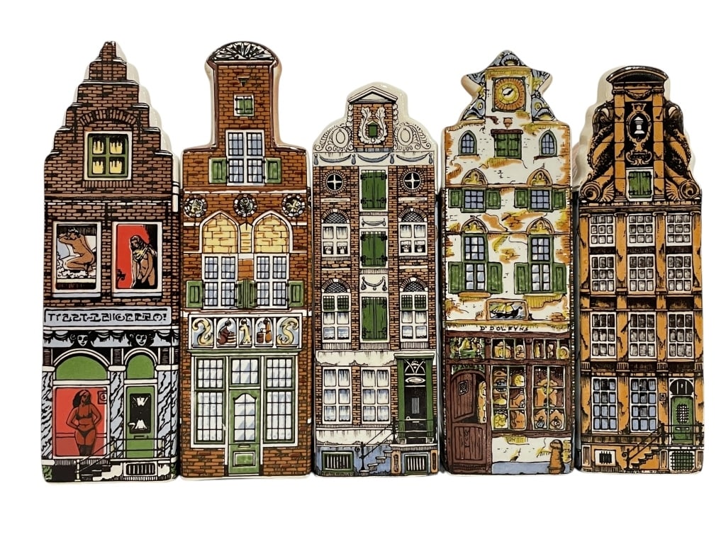 SET OF 5 DELFTS POLYCHROME HAND-PAINTED DELFT (1 of 6)