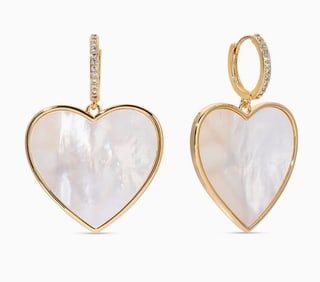 NEW!! EYECANDY 14K GP AGNES HEART DROP EARRINGS