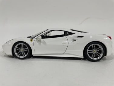 FERRARI 488 GTB DIECAST MODEL – WHITE FINISH 10"