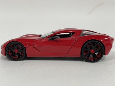 RED SPORTS COUPE DIECAST MODEL CAR 7"
