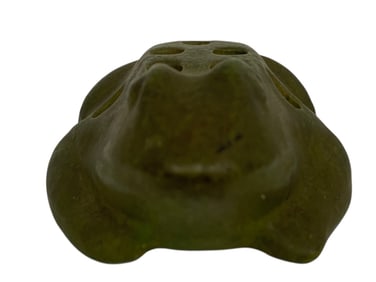 SMALL GREEN MARBLE FROG FIGURINE