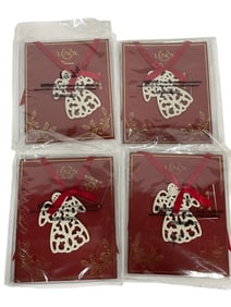 4 LENOX PORCELAIN ANGEL CHRISTMAS ORNAMENTS