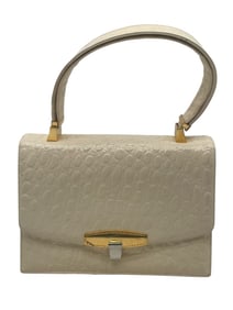 KORET VINTAGE CREAM CROCODILE EMBOSSED HANDBAG