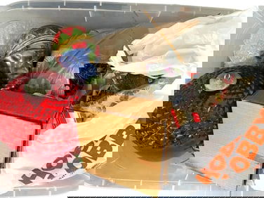 BIN FILLED WITH ASSORTED HOLIDAY AND DECOR ITEMS