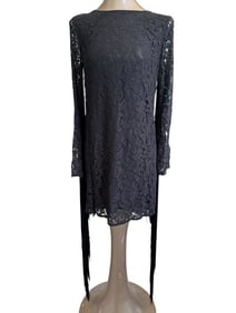 MICHAEL KORS SIZE 2 BLACK LACE FRINGE DRESS