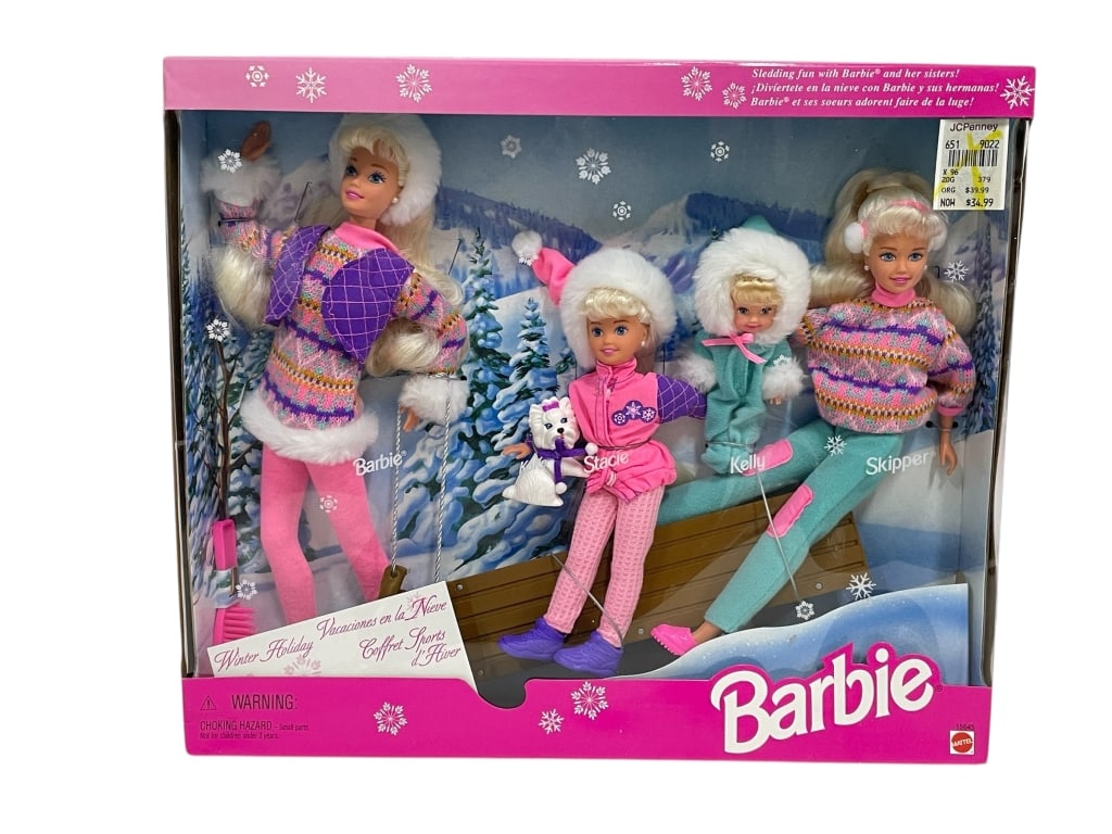 1994 MATTEL WINTER HOLIDAY BARBIE FAMILY GIFT SET (1 of 4)