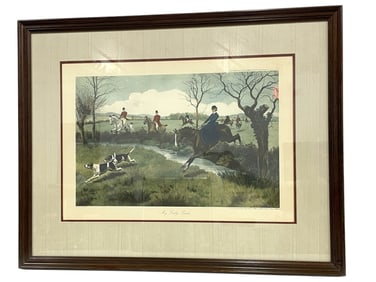 EQUESTRIAN HUNTING PRINT “MY LADY LEADS?? 37"