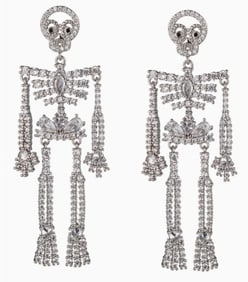 NEW! EYECANDY LA RILEY SILVER SKULL EARRINGS