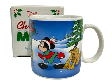 DISNEY CHRISTMAS MICKEY CERAMIC MUG W BOX