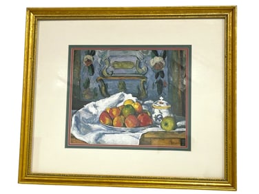 PAUL CEZANNE 'DISH OF APPLES' FRAMED PRINT 19"