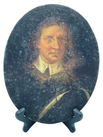 VINTAGE MINIATURE OVAL PORTRAIT PAINTING ON BOARD