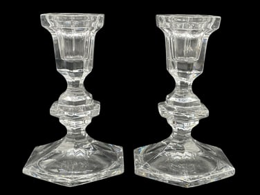 PAIR OF CUT CRYSTAL CANDLESTICKS 5"