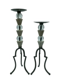 PAIR OF MODERNIST TRIPOD CANDLE HOLDERS 20.4"