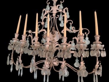 VINTAGE FRENCH-STYLE 8-LIGHT CRYSTALWALL SCONCE