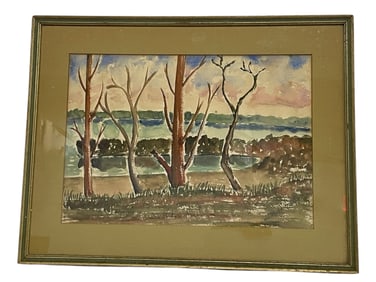 FRAMED AND SIGNED LANDSCAPE PAINTING 20"