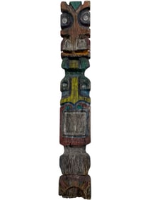 LARGE PACIFIC NORTHWEST COAST STYLE TOTEM POLE 46"