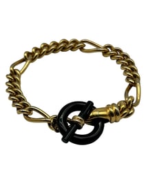 GOLD & BLACK TOGGLE BRACELET 7"