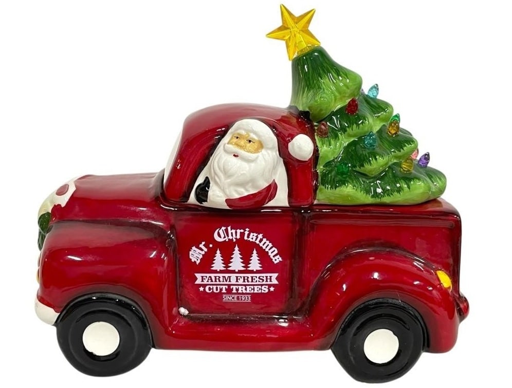 MR  CHRISTMAS FARM FRESH CUT TREES COOKIE JAR 9" (1 of 8)