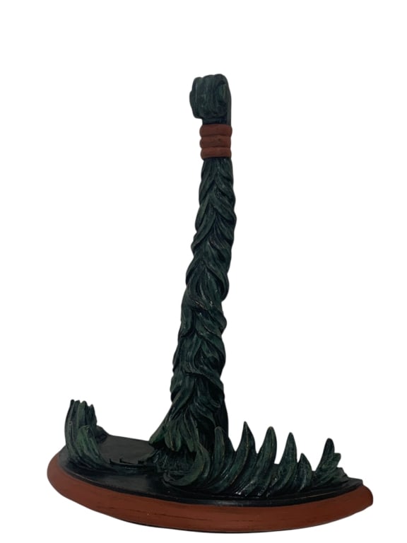 BRAIDED WALL SCONCE PALM TREE GREEN WOOD TOP SHELF (1 of 4)