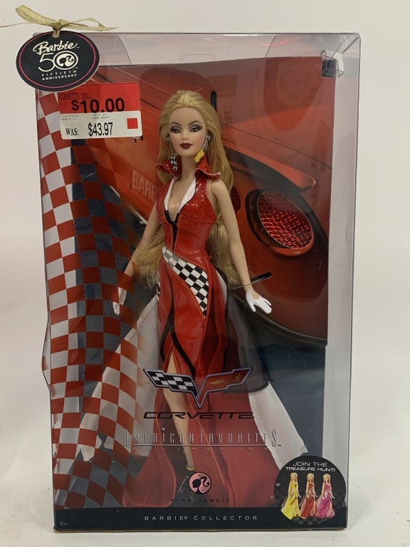 BARBIE AMERICAN COLLECTION CORVETTE 50TH VTG NEW: - 50th anniversary edition - Barbie featuring Corvette motif - vintage new in box never openened msn By bidding on this listing, you understand and agree to be bound by the terms and conditions of Dej