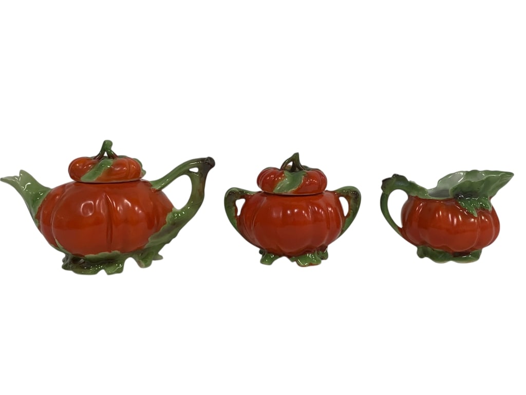 BAVARIAN PORCELAIN TRIO OF PUMPKING FALL SERVERS: - all 3 make a beautiful little service for Thanksgiving table! - great condition By bidding on this listing, you understand and agree to be bound by the terms and conditions of DejaVu Auctions. * For