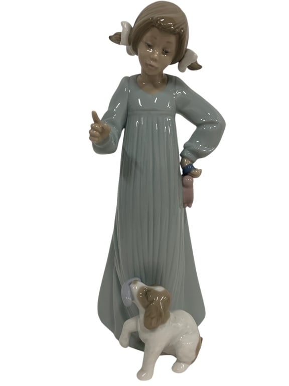 LLADRO NUMBERED SIGNED GIRL WITH PUPPY & PIGTAILS: - stamped and numbered on bottom - great condition LLADRO NUMBERED SIGNED GIRL WITH PUPPY & PIGTAILS By bidding on this listing, you understand and agree to be bound by the terms and conditions of Dej