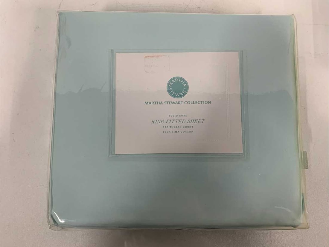 NEW MARTHA STEWART COLL KING FITTED SHEET BLUE (1 of 3)