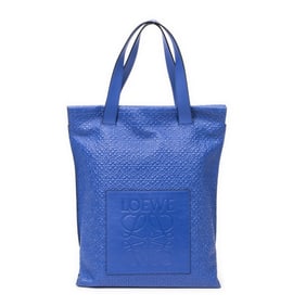 LOEWE VERTICAL ANAGRAM TOTE ROYAL BLUE ANAGRAM EMB