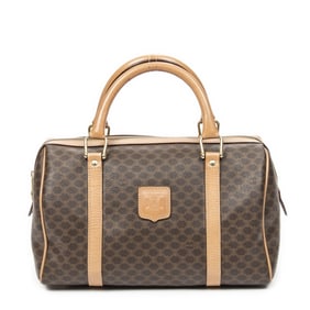 CELINE VINTAGE SMALL BOSTON  MACADAM COATED CANVAS