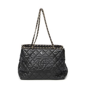 CHANEL SMALL CHAIN ME TOTE BLACK QUILTED CALFSKIN
