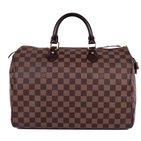 LOUIS VUITTON SPEEDY 35 BROWN DAMIER EBENE GOLDEN