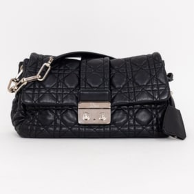 CHRISTIAN DIOR NEW LOCK  BLACK CANNAGE LEATHER SIL